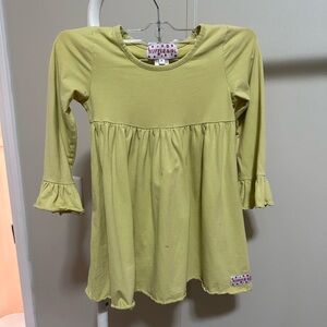 Ruffle Girl Lime Green Ruffle Dress with 3/4 Sleeves with Ruffles girls size 6